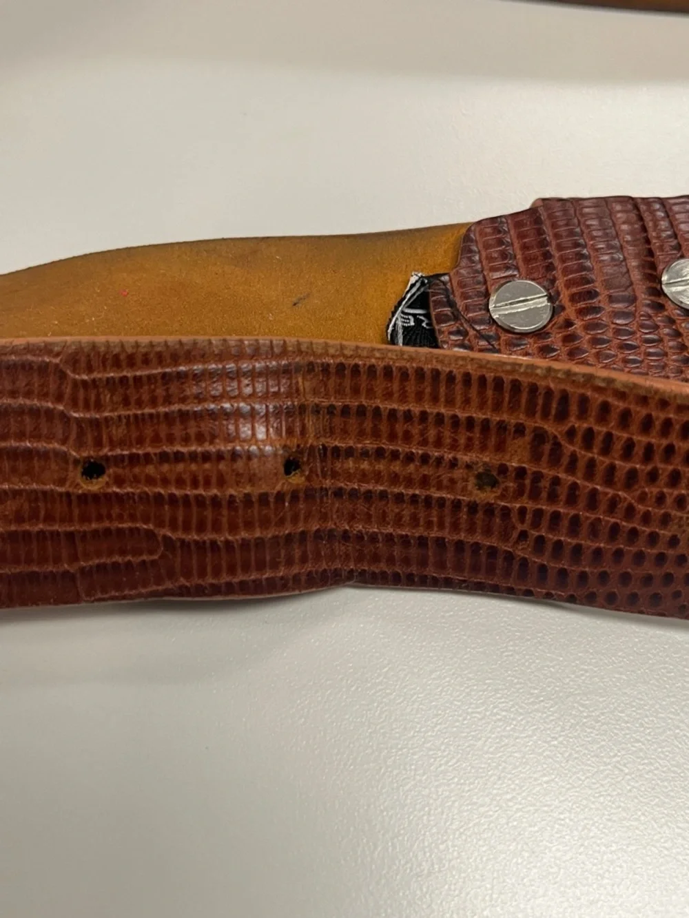 Remo Tulliani Textured Brown Leather Belt with Silver Buckle